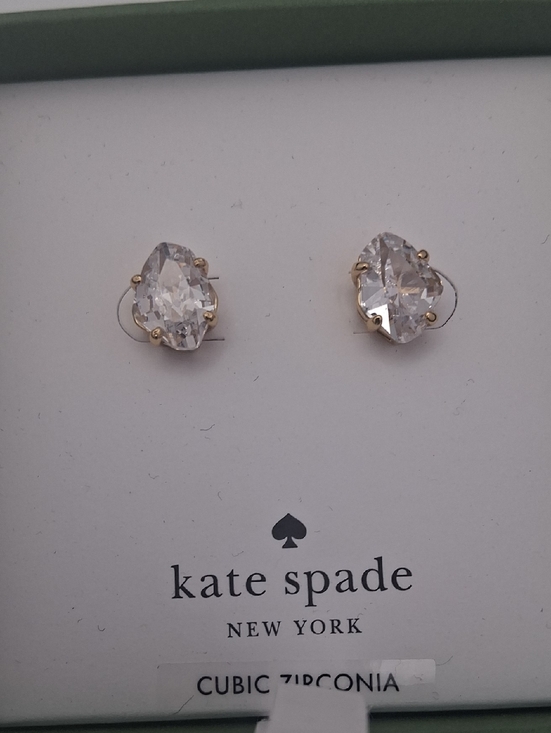 kate spade Jewelry - kate spade Gold-Tone Clear Teardrop Crystal Stud Earrings
